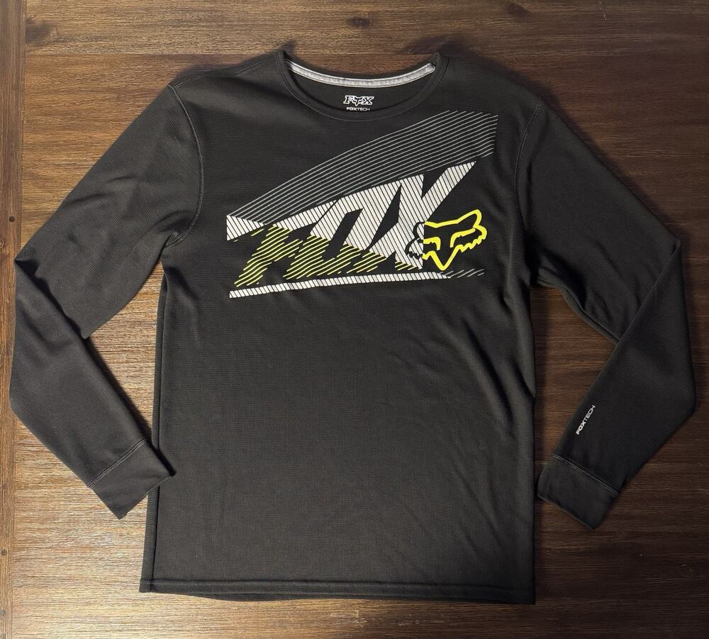 Fox Racing Tech Shirt Mens Large Thermal Waffle Knit Rider Motorcross Biker